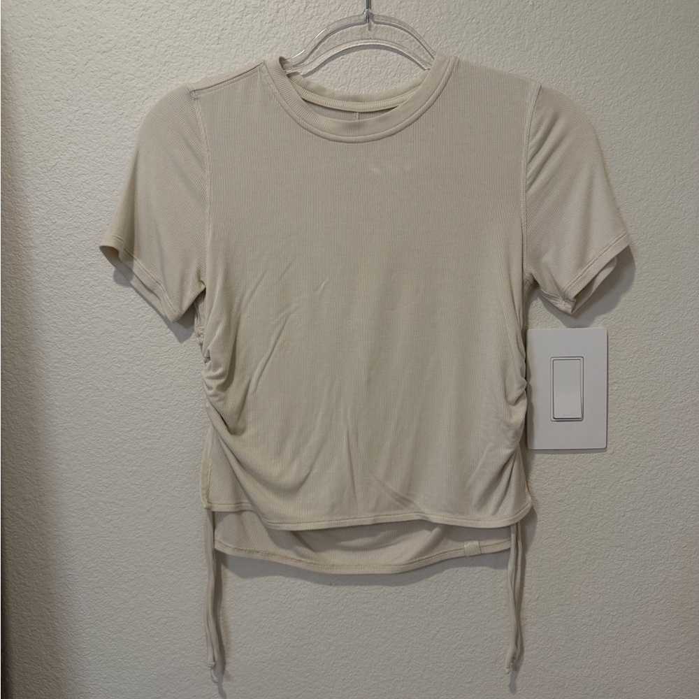 Lululemon Cream Ruched Top